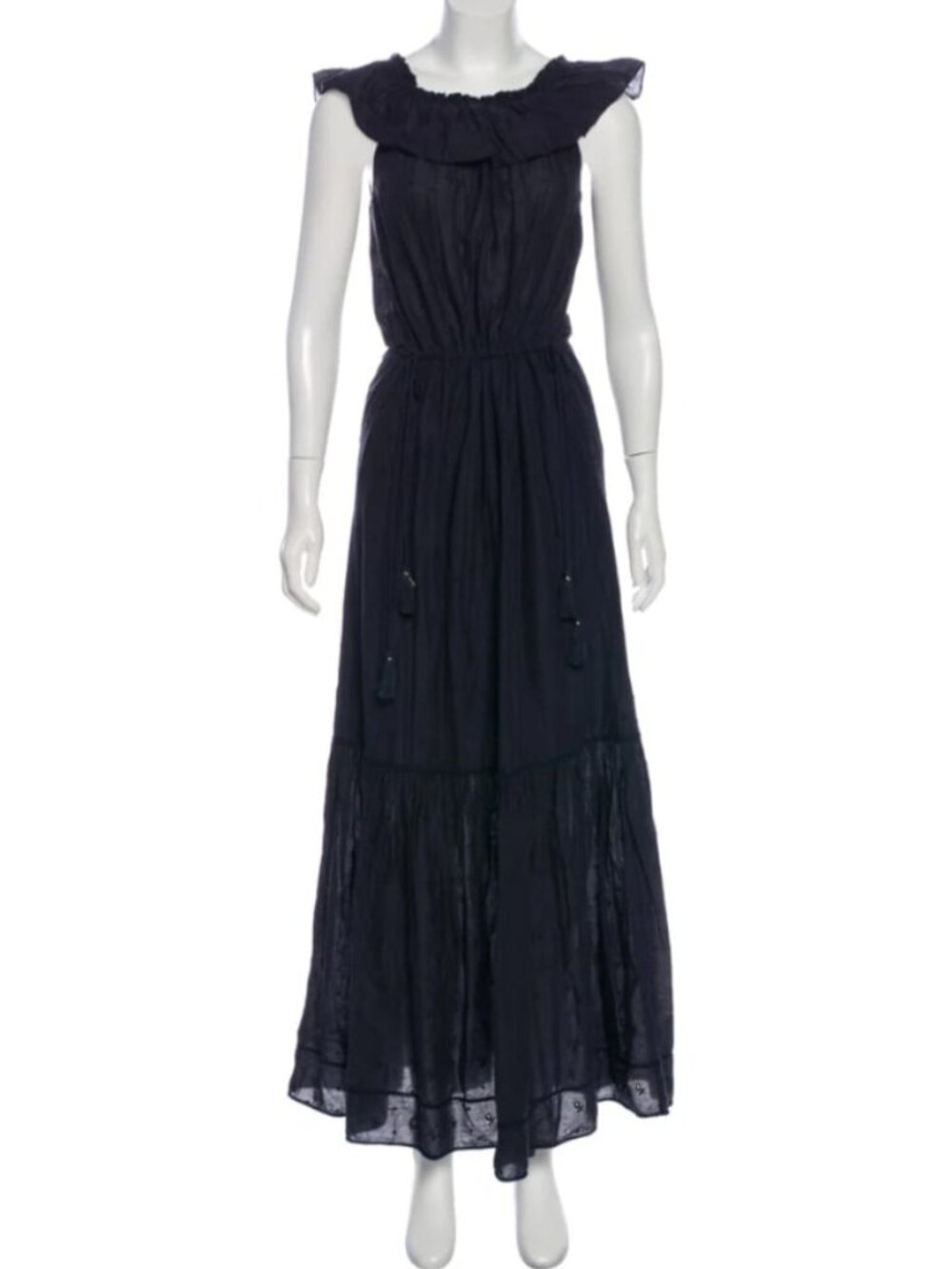 Ulla Johnson Barneys New York Maxi Dress Swiss Dot Size 6-Indigo